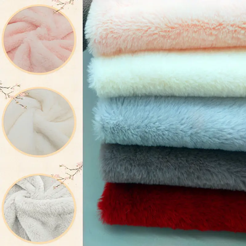 Little Rabbit-ropa de pelo para el hogar, textil, almohada, tela de cojín, pelo largo de felpa PV, terciopelo 100% poliéster, 1 metro impreso 144F
