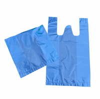 Sacs de courses en plastique bleu solide jetables personnalisés, sacs en plastique HDPE pour supermarché et épicerie