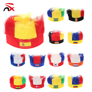 Perruque personnalisée en polyester avec drapeaux américains, brésiliens, français et de tous les pays pour supporters – Idéale pour les matchs sportifs 2026 - Product Image 1