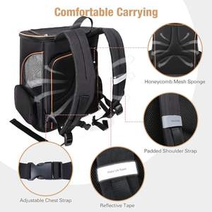 Échantillon gratuit de transporteur pour animaux de compagnie approuvé par la compagnie aérienne, transporteur de chien portable avec structure stable, sac en tissu maillé respirant pour animaux de compagnie - Product Image 2