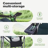 Chaise de plage pliable portable et écologique pour l'extérieur avec accoudoirs réglables, capacité de 450 lb, idéale pour le camping, la pêche, les pique-niques et les voyages
