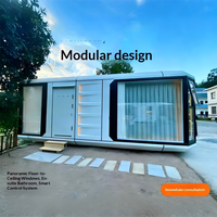 Maison miniature de luxe en conteneur, 11,5 m, maison capsule préfabriquée avec balcon, cuisine et salle de bain
