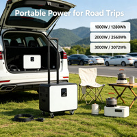 Station d'alimentation solaire tout-en-un ESG avec batterie lithium intégrée, onduleur MPPT 3000W 3072Wh pour utilisation en extérieur