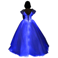 Robe de soirée lumineuse à LED, robe de mariée en fibre optique, robe émettrice de lumière