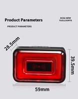 Feu arrière de vélo à LED super lumineux avec détecteur de freinage et alerte radar |   35LM IP64 Étanche aux chocs 1000mAh Boîtier en aluminium 10 modes Portable