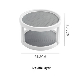 מתקן אחסון מסתובב דו-שכבתי עגול מפלסטיק, עומד, לא מתקפל, מודרני לארגון תבלינים לארון המטבח - Product Image 5