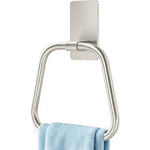 Metal Wall Mounted <b>Towel</b> Ring Bathroom <b>Hand</b> <b>Towel</b> <b>Holder</b> Modern Square Round Design for Bathroom Kitchen Hotel Home Decor - Product Image 1