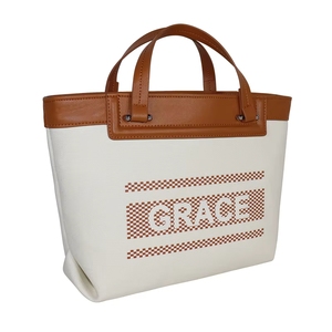 vietnam High Quality Custom Logo Luxury Women's Shoulder <b>Bags</b> Eco-Friendly Reusable Canvas Shopping Tote <b>Bag</b> with Strap - Product Image 5