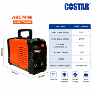 Soldadora de arco eléctrico portátil Costar Small Igbt Mini Mma, inversor eléctrico, soldadora manual de metal. - Product Image 2