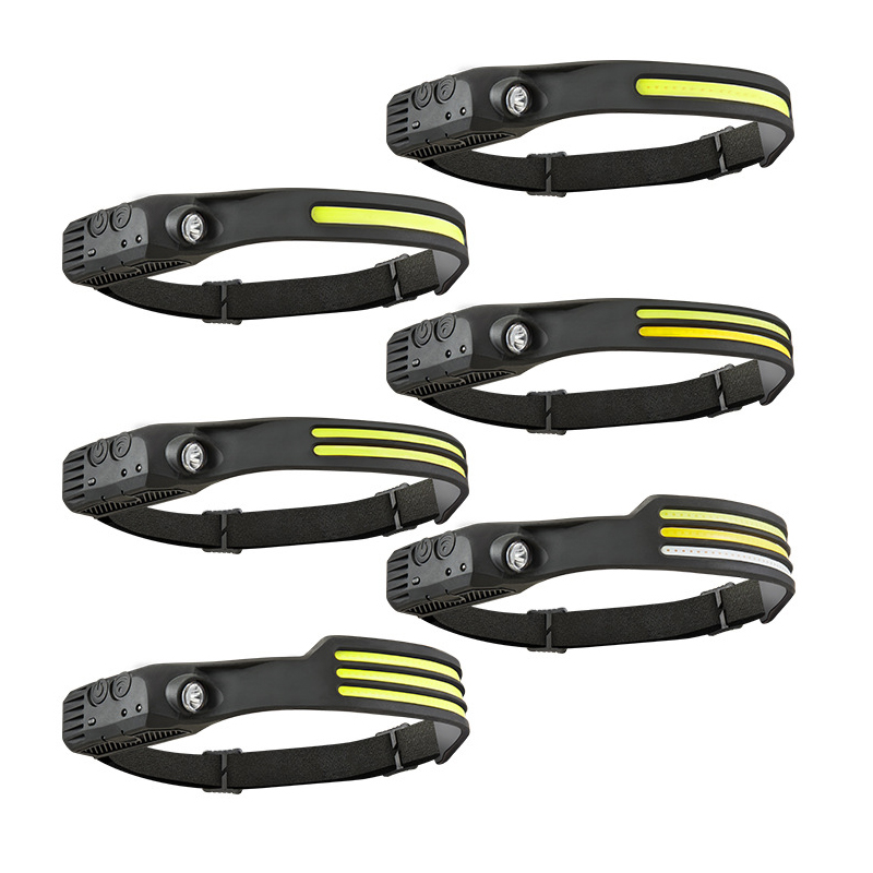 Налобный фонарь с интеллектуальным датчиком COB, уличный фонарь для кемпинга и езды на велосипеде, Тип C, фонарь для ночного бега, сильный свет, водонепроницаемый