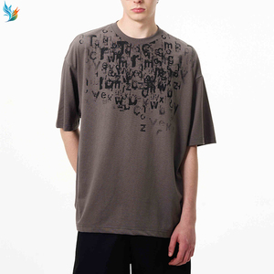 Logo personnalisé coton recadrée graphiques surdimensionnés Boxy Dtg lavage à l'acide <span class=keywords><strong>rue</strong></span> poids lourd lavé teinture sale T-Shirt pour hommes - Product Image 5