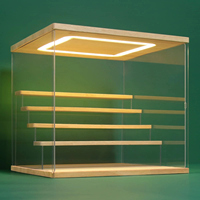 Option de taille personnalisée pour boîte de présentation en acrylique transparent anti-poussière avec éclairage LED