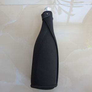 Housse isotherme pour bouteille de vin en néoprène noir avec logo personnalisé, imperméable et tendance, avec fermeture éclair, pour bouteille de champagne - Product Image 6
