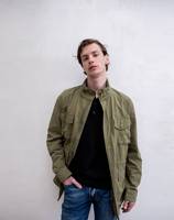 Veste à col roulé pour homme, ajustable avec cordon de serrage, respirante, à manches régulières, vert militaire, taille M, collection hiver décontractée Imperio Shop
