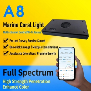 Lámpara <span class=keywords><strong>LED</strong></span> para <span class=keywords><strong>Acuario</strong></span> de Arrecife de Espectro Completo JSD A8, con Wifi y APP, 8 Canales, <span class=keywords><strong>Luz</strong></span> para Corales SPS y LPS, Alto PAR, Simulación de Amanecer y Atardecer, Iluminación para Acuarios Marinos - Product Image 2