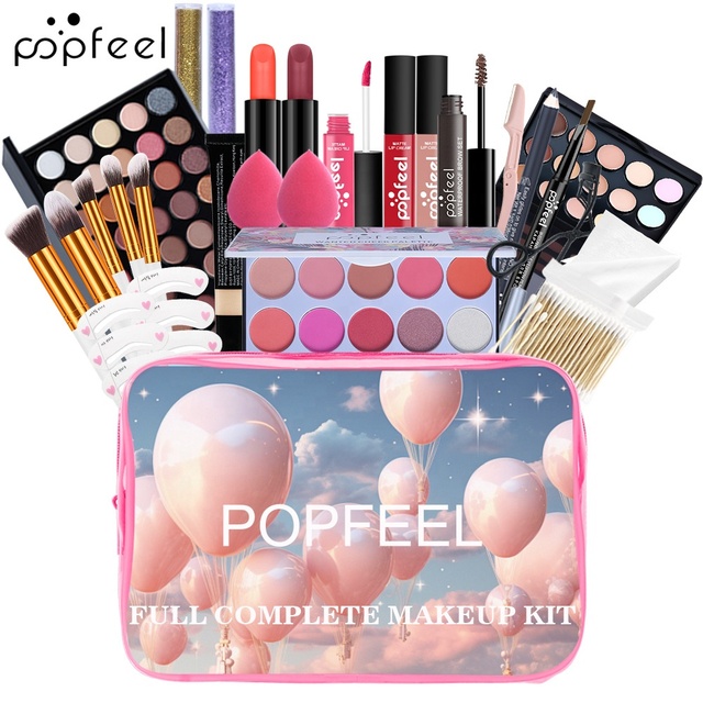 Hot Selling Full-Range Makeup & Tool Set Including Eyeshadow, Lipstick, Eyebrow Pencil, Brushes Makeup Gift Box
