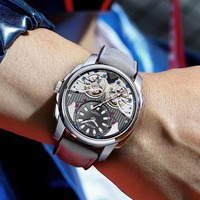 AILANG 8832 Montre homme automatique mécanique étanche de luxe, double tourbillon, bracelet en cuir, style sport et mode, marque de renom