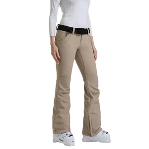 Nuevos Pantalones de Esquí Duraderos para <span class=keywords><strong>Mujer</strong></span>, Elásticos, Ajustados, con Forro Polar Doble, Profesionales, Resistentes al Viento, Impermeables, Transpirables, Sólidos - Product Image 1