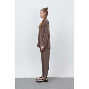 Ensemble décontracté en viscose surdimensionné pour femmes, manches longues, style minimaliste, respirant, noir, toutes saisons - Product Image 2