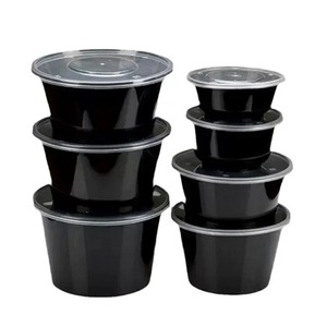 Caja de Almuerzo Desechable, Caja de Embalaje para Llevar, Circular, Rectangular, Negra, Caja de Almuerzo para Frutas, Ensaladas, Recipiente para Conservar Alimentos - Product Image 2