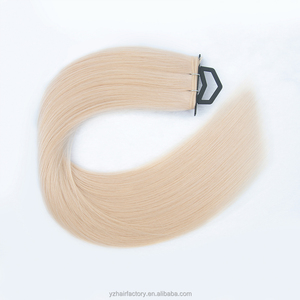Extensiones de Cabello Humano Virgen Ruso Yuanzhen Piano Color, Corte Plano Invisible, Cutícula Intacta, Alineadas, Genius Weft - Product Image 5
