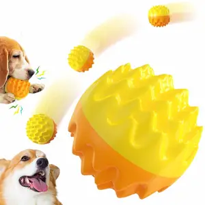 Grosir Menggiling Gigi Interaktif Tidak Beracun Tidak Bisa Hancur Anjing TPR Mainan Mengunyah Bola Berguling dengan Suara Mainan Anjing Berderit