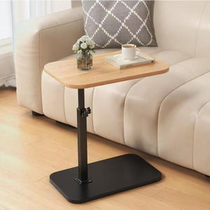 Mesa Auxiliar Ajustable para Sofá, con Superficie de Madera y Base de Metal, Diseño Minimalista, Mueble para Sala de Estar - Product Image 2
