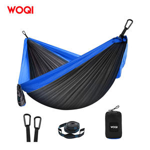 Hamaca Woqi para Acampar al Aire Libre, Azul y Negra, de Nailon Ripstop, Portátil, Individual/Doble, Carga Máxima de 226 kg, Diseño Minimalista - Product Image 1
