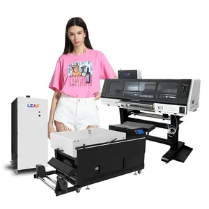 Mesin cetak kaus kepala cetak 4 i3200 presisi tinggi LEAF 60cm langsung ke Film pencetak DTF untuk kain tekstil