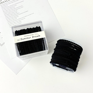 Élastiques à cheveux Summer Dream noirs, lot de 9 pièces, en nylon élastique, pour usage quotidien, style queue de cheval haute - Product Image 1