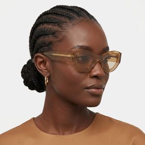 Gafas de sol tipo ojo de gato, montura completa de tortuga, lentes marrones, protección UV400, estilo informal para mujer adulta - Product Image 1