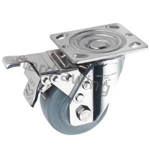 Rodas de aço inoxidável 316L SS Heavy Duty 100x50mm SUS 304 rodízios - Product Image 6