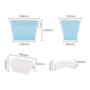 Zenidoo L-278 Boîte à lunch pliable réutilisable en silicone, résistante à la chaleur, pour préparation de repas, conteneur de stockage alimentaire 1500ml - Product Image 6
