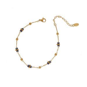 Fashion Classic <b>Necklace</b> 18K Gold Plated Small Round Chain Gemstone Glass Bead <b>Necklace</b> Women's Bracelet Fashion <b>Set</b> - Product Image 1