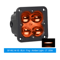 Projecteur de travail LED 20W, 3,5 pouces, encastré, pour conduite tout-terrain, antibrouillard, blanc ambre, rétroéclairage, IP67, 9-36V DC, 12V 24V, camion, SUV, 4x4