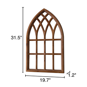 Ornement mural en bois de style gothique de luxe pour ferme, cadre en bois, décoration murale, vitrail rustique, décoration murale en bois de cathédrale - Product Image 3