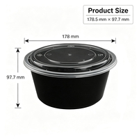 Bols ronds jetables en PP écologiques et durables TeGuan, compatibles micro-ondes, pour camping, nouilles, salades, plats à emporter et traiteur