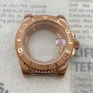 Caja de Reloj de Acero Inoxidable Rosa de 40 mm, Caja Trasera Cerrada Transparente, Bisel de Cristal de Zafiro, Resistente al Agua para Movimiento NH34/NH35, Correa de 20 mm - Product Image 5