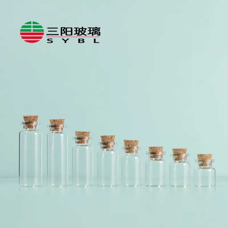 4ml 5ml 6ml 7ml 10ml 15ml 20ml mini clear glass wishing/small drift bottle/vials cork lid for gift tube corked jars supplier