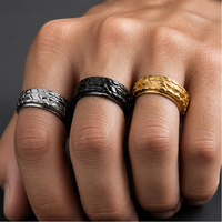 Bague rotative en acier inoxydable pour homme, motif écaille de dragon mythique, style punk cool, bijoux motard nordique