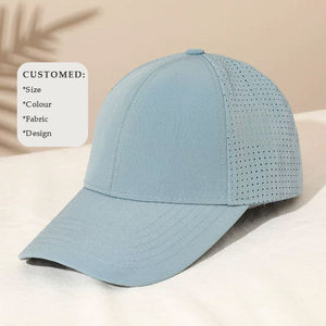 Gorra de béisbol perforada con láser personalizada de fábrica al por mayor gorra de béisbol impermeable de 6 paneles de alta calidad - Product Image 6