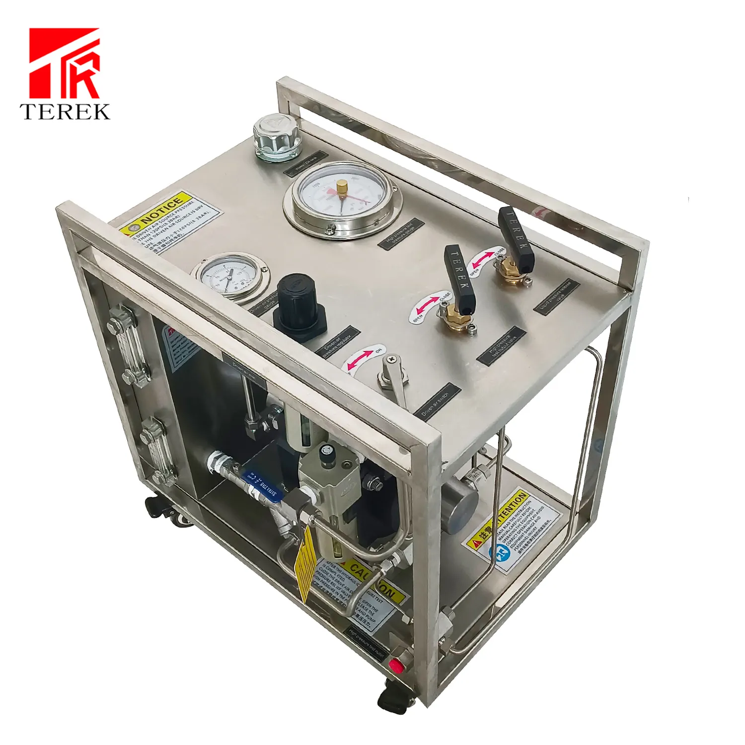 Terek Brand 10-4200bar high pressure portable pneumatic liquid pump hydraulic pressure test bench for pipes hose cylinder valve