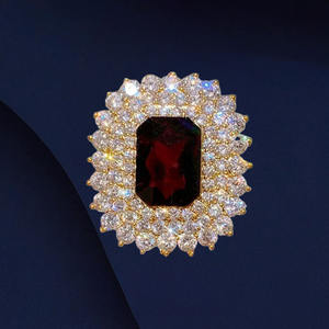 Broche personnalisée en alliage plaqué or, style palais rétro, motif floral, élégante, luxueuse, polyvalente, pour fêtes, mariages, robes de cérémonie, cadeau - Product Image 6