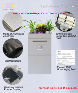 Caja de envío de Paquete Impermeable con diseño de desmontaje de acero y zinc de aluminio con ranura para letras A4 y compartimento de almacenamiento de alimentos - Product Image 2
