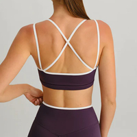 Soutien-gorge de Yoga ras du cou avec logo personnalisé soutien-gorge de Sport à bretelles souples et au beurre soutien-gorge Pilates extensible dans les quatre sens