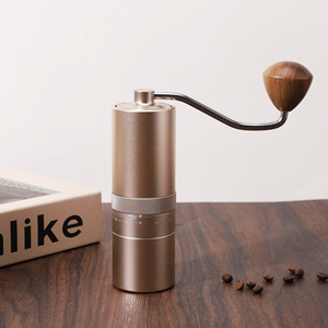 Moulin à café manuel portable, meule en acier inoxydable 420, réglage externe, corps en alliage d'aluminium avec poignée en <span class=keywords><strong>bois</strong></span> - Product Image 4