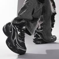 Baskets mode à plateforme épaisse et coussin d'air de haute qualité, en maille respirante, à semelle épaisse, rehaussantes, décontractées, style 'Dad Shoes' pour la marche
