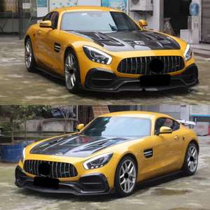 Pièces détachées automobiles Kit de carrosserie en fibre de carbone Style Renntech Lèvre avant Lèvre arrière Jupes latérales pour <span class=keywords><strong>Mercedes</strong></span> Benz AMG GT <span class=keywords><strong>GTS</strong></span> - Product Image 4