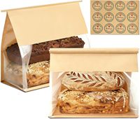 Kit Personnalisé de Sacs à Pain et Autocollants, Sacs à Pain en Papier Kraft Tendance, 100 Sacs d'Emballage avec 120 Autocollants