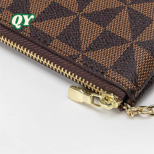 QY กระเป๋าสตางค์หนัง PU สำหรับผู้หญิง, กระเป๋าใส่เหรียญมีซิปมีช่องใส่บัตรเครดิตและช่องตารางหมากรุก - Product Image 3